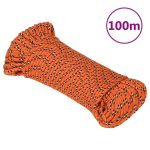 vidaXL paadik&ouml;is, oranž, 5 mm, 100 m, pol&uuml;prop&uuml;leen
