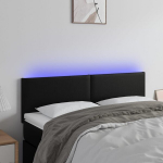 vidaXL LED-voodipeats, must, 144x5x78/88 cm, kunstnahk