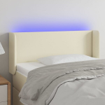 vidaXL LED-voodipeats, kreemjas, 103x16x78/88 cm, kunstnahk