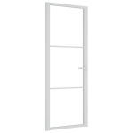 vidaXL siseuks, 76 x 201,5 cm, valge, ESG-klaas ja alumiinium