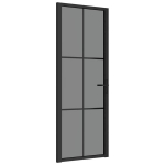 vidaXL siseuks, 76 x 201,5 cm, must, ESG-klaas ja alumiinium