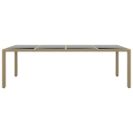 vidaXL aialaud klaasplaadiga, beež, pol&uuml;rotang