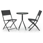vidaXL 3-osaline aiam&ouml;&ouml;blikomplekt teras, must