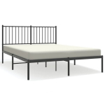 vidaXL metallist voodiraam peatsiga, must, 135x190 cm