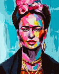 Maalimine numbrite j&auml;rgi - maalimise komplekt 40x50 cm. "BRIGHT FRIDA"