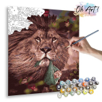 Maalimine numbrite j&auml;rgi - maalimise komplekt 40x50 cm. "A lion with a child"
