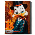 V&auml;rvi numbri j&auml;rgi, Raamis "Bitcoin Mr Duck'a" Oh Art!, 40x50 cm
