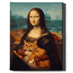 V&auml;rvi numbri j&auml;rgi Raamis "Mona Lisa ja punane kass" Oh Art! 40x50 cm
