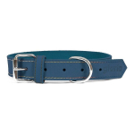 Collier - GLORIA - Nubuck - Bleu - Ajustable - Anneau en D