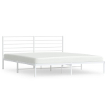 vidaXL metallist voodiraam peatsiga, valge, 180x200 cm
