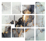 Kaheteistk&uuml;mneosaline reproduktsioon Abstraktsioon 12MDF42YS