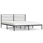 vidaXL metallist voodiraam peatsiga, must, 183x213 cm