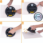 Vaakumt&otilde;stuk &ndash; Manomeeter, Kandev&otilde;ime 200 kg, L&auml;bim&otilde;&otilde;t 200 mm, ABS Korpus