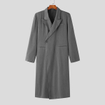 (M-hall)Pange t&auml;hele, et meie pealkirjad algavad v&auml;rvi ja suurusega. Kui vajate teist v&auml;rvi v&otilde;i suurust, t&auml;psustage soovitud v&auml;rv v&otilde;i suurus.INCERUN Fashion Meeste Trench Solid Streetwear Coats Rev&auml;&auml;r &Uuml;he nupuga pikkade varrukatega Casual Long Style  ...