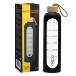 Klaaspudel 1 L motiveeriva tekstiga 4FIZJO roheline