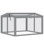 Kasvulava, kasvuhoone, k&uuml;lmkast koos kattega, puidust ja pol&uuml;karbonaadist, ilmastikukindel, helehall, 90 x 80 x 58 cm