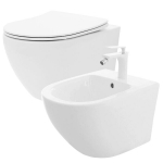 Komplekt: Carlo Flat Mini Rimless WC-kauss + Carlo Mini Bidet