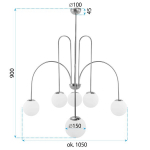 Rippvalgusti app1584-6cp Toolight 80x80x80cm
