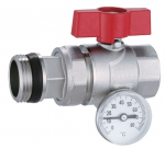 AQUA HEATING KUULVENTIIL KEERMES&Uuml;HENDUSEGA JA TERMOMEETRIGA 1" OTSE PUNANE