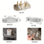 1tk Kosmeetiline Plastikust Seinal Kinnitatav Ladustamiskast Kolmnurkne/Lai Kapp., 10 vnt., A+B+C+D+E
