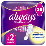 H&uuml;gieenisidemed Always Platinum Super Size 2, Long, 26 tk