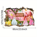 Disney Printsess Seinakleebised: Ametlikult Litsentsitud, PVC Materjal., A3