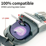 5PK &Uuml;hilduv Dymo LetraTag T&auml;iteaine Musta Selgel Plastik 12mm Sildilint