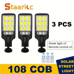 Staaricc 108COB P&auml;ikeset&auml;navavalgusti, V&auml;lisseinavalgusti, Liikumisanduriga Aiavalgusti., 3vnt