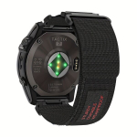 Nutiv&otilde;ru 26mm/22mm Taktikaline Rihm GARMIN Fenixi Asendusriba K&otilde;rge M&auml;gi Nailon Spordirihm, Juoda