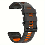 Paindlik silikoonist rihm QuickFit 26mm 22mm jaoks Garminile, hingav veekindel higi- ja mustaklamber., Skaidrus oranžinis