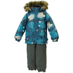 Huppa Laste talvekomplekt AVERY, petrol pattern/ gray