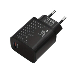 25W USB-C Seinakontakt Laadija - Kiire Laadimine iPhone ja Samsung jaoks - Valge/Must, Juoda