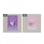 S&uuml;damekujuline Kristallikomplekt S&otilde;pradele Armastustervituskaartidega., Amythest*2 + Rose Red*2