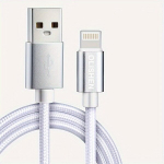 Kiirlaadimine USB Kaabel, Nailonpunutud Vastupidav ja Paindlik Kiire Andmesidekaabel iPhone ja iPad jaoks, Sidabrinis