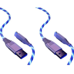 BinBoom 2-Pack LED Helendav USB A Lightning Kiire Laadimiskaabel, 2.4A 10-20W Andmes&uuml;nkroonimine Juhe &Uuml;hilduv iPhone 14/13/12/X/8., Mėlyna