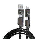 ORSTAIMER 4-in-1 tsingisulam kiire laadimiskaabel - MFI sertifikaadiga, vastupidav punutud USB ja Type-C PD pead iPhone ja Android jaoks, 120W k&otilde;rge v&otilde;imsus.