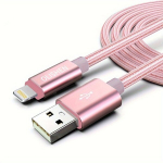 OLISHEN Vastupidav Nailonpunutud Lightning USB Kaabel, &Uuml;mar Matt Viimistlus, Rose Golden