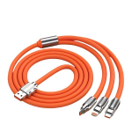 3-in-1 USB kiirkaabel - &Uuml;hilduvus iPhone/Type-C/Micro USB seadmetega, Oranžinė