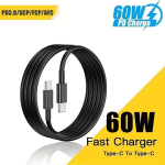 60W3A Type-C Andmesidekaabel, Kiire Laadimine, 100 CM/3.3 Jala USB-C Kaabel, Juoda 1m/3,3ft