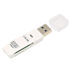 Kiire 2-&uuml;hes TF/SD Kaardilugeja - Pistik & M&auml;ngi, Mitmefunktsionaalne USB &Uuml;hendus., Baltas