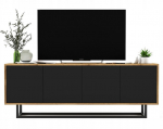 TV Kapp Meble Lindner Loft Wotan Tamm Must Matt Metallraamiga 150 cm, 150 x 53 x 35