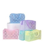 5tk PVC Kosmeetika Kott Komplekt - Unisex T&auml;iskasvanute Veekindel L&auml;bipaistev Meigikott Lukuga