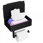 Roostevaba terasest WC-paberihoidja riiuliga, l&otilde;hnavaba salvr&auml;tikuhoidik.