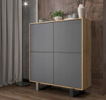 Kummut Meble Lindner Wotan Tamm Grafiidi Matt 113 cm Kahe Metallraamiga, 113 x 127 x 35