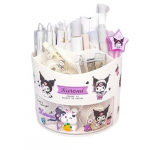 V&auml;line k&otilde;vaketas Sanrio Kuromi ja My Melody P&ouml;&ouml;rlev Lauaorganisaator - Armas Tarvik mitme Sektsiooniga T&ouml;&ouml;koha Tarvikute jaoks., 1vnt baltas kulonas + lipdukas