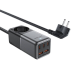 Stalini laadija 3x USB A - must ja hall Acefast Z2 GaN 75W PD