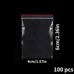 100tk T&otilde;mblukuga Plastikust Kotid, Suletavad L&auml;bipaistvad Kotid, 4*6 cm/1,57*2,36 colio