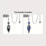 7 T&scaron;akra Tervendav Kristall Pendel - Looduslik Kivi Ennustamisriist, Black Onyx + Lazurite/lapis Lazuli