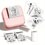 Phomemo M02L Mini Kleebise Printer - Tindita Kleebise Printer iOS Androidile, Termoprint Organiseerimiseks, koos 1 Rull Mitte-Liimidavat Paberit. , Rožinė