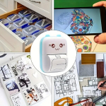 Mini Termoprinter - Sobib Bluetooth-&uuml;hendusega Traadita Foto- ja Sildiprinteritele - Kaasaskantav. , Rožinis 3+1 spausdinimo popieriaus ritinys